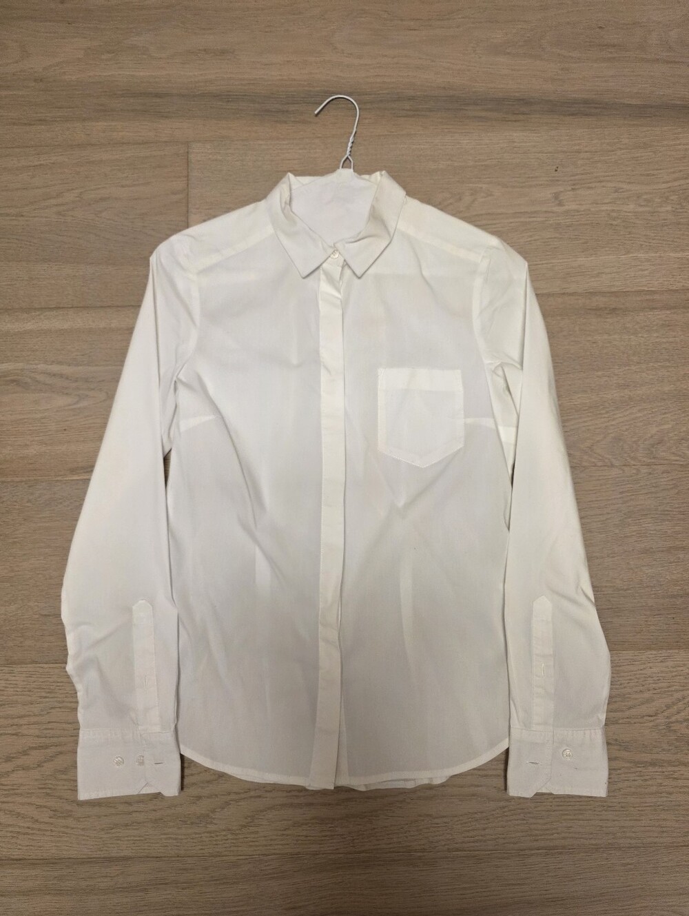 H&M White Button Down Women's Fitted Dress Shirt Size 4